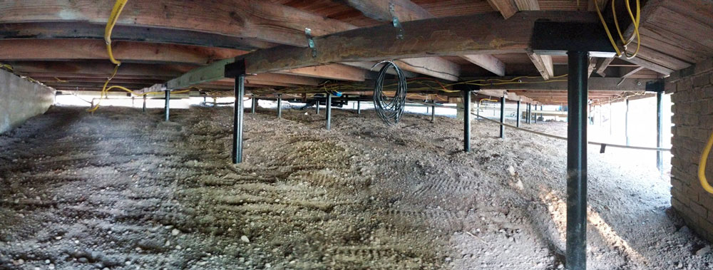 Quality Foundation Repair Austin crawl space supported across its full width after repair.