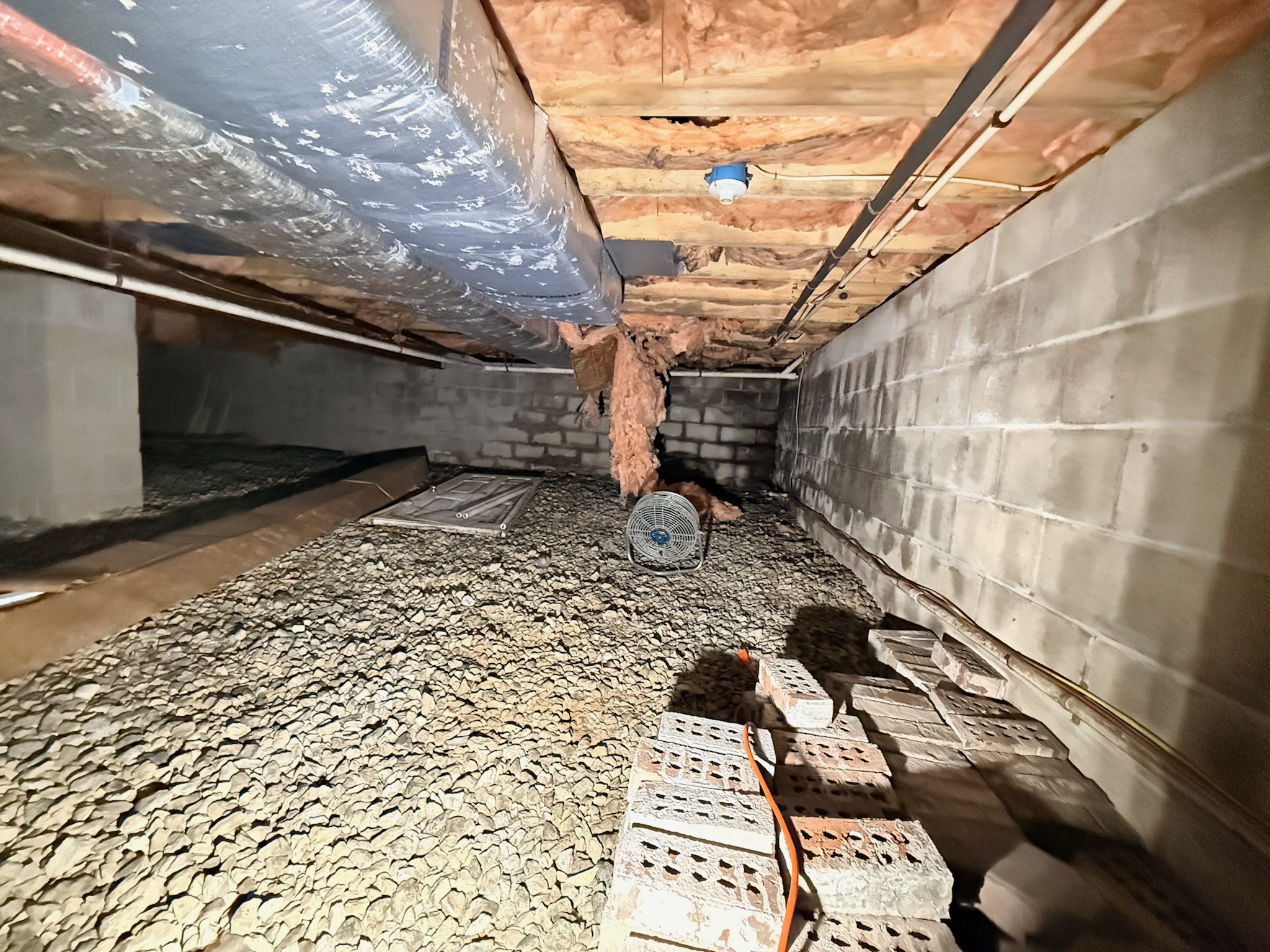Sagging floor structural repair completed in a Maryland home