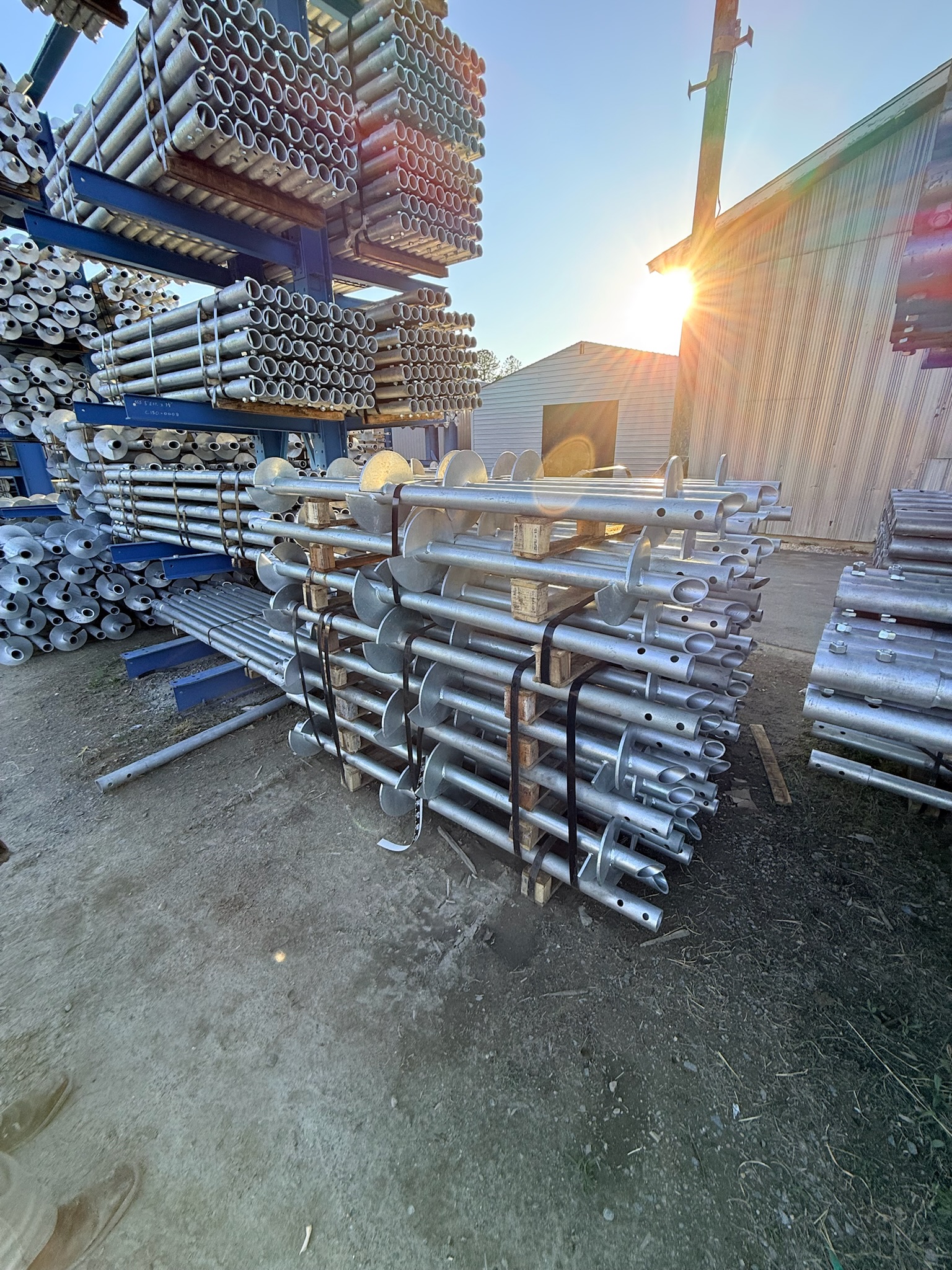 Steel stock staged for underpinning work