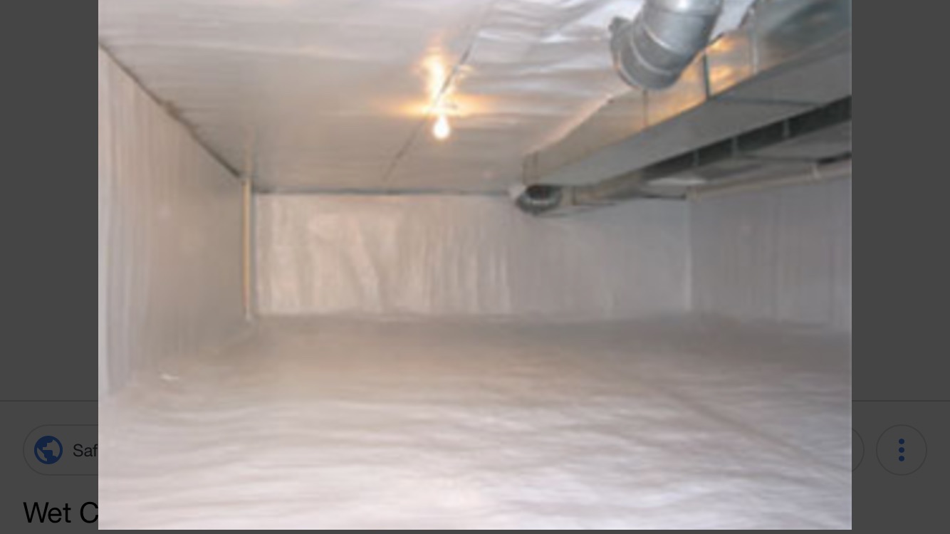 Vapor barrier installed near HVAC ductwork in a Maryland crawl space to control humidity