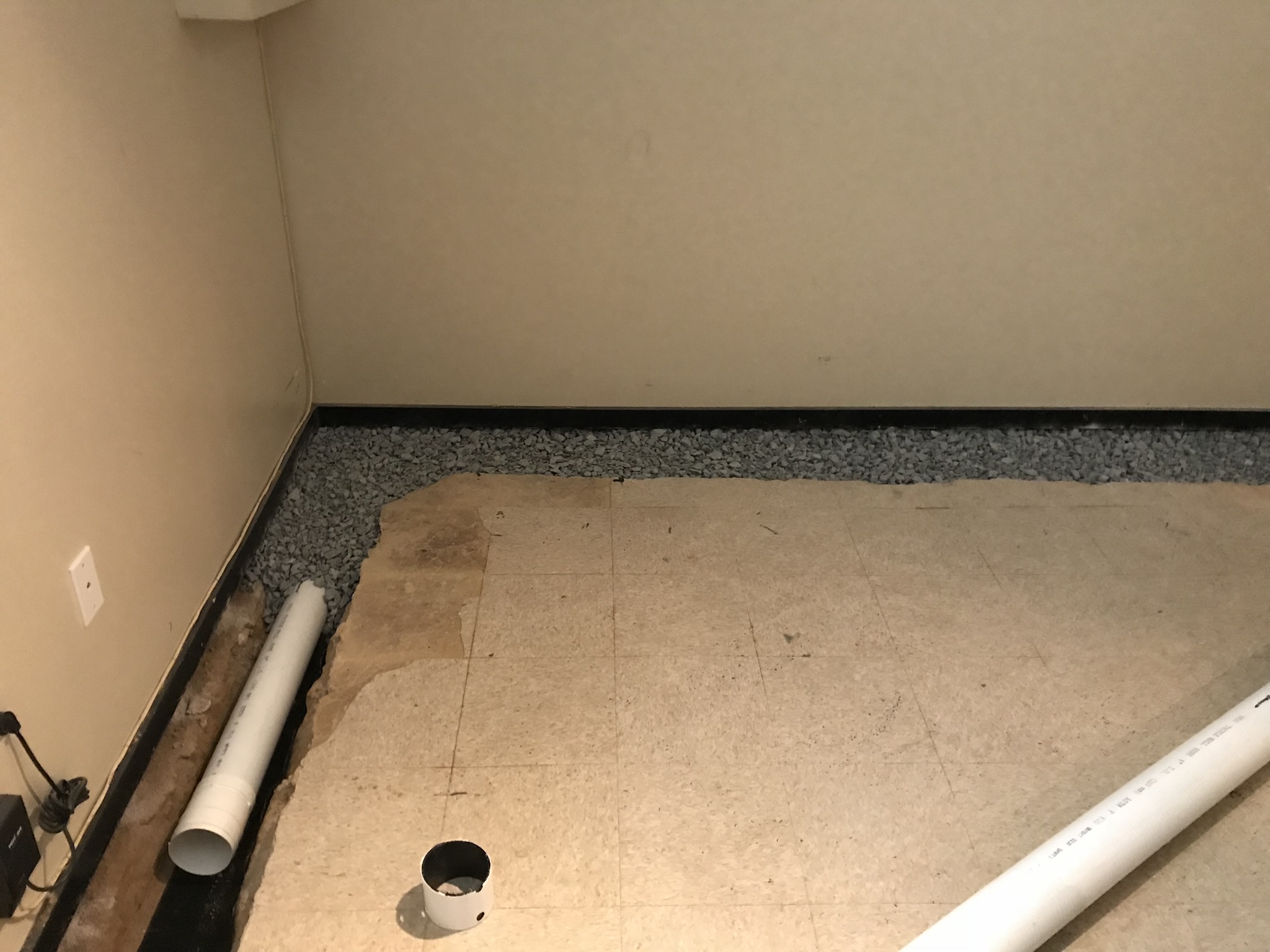 French drain installation completed in a Maryland home