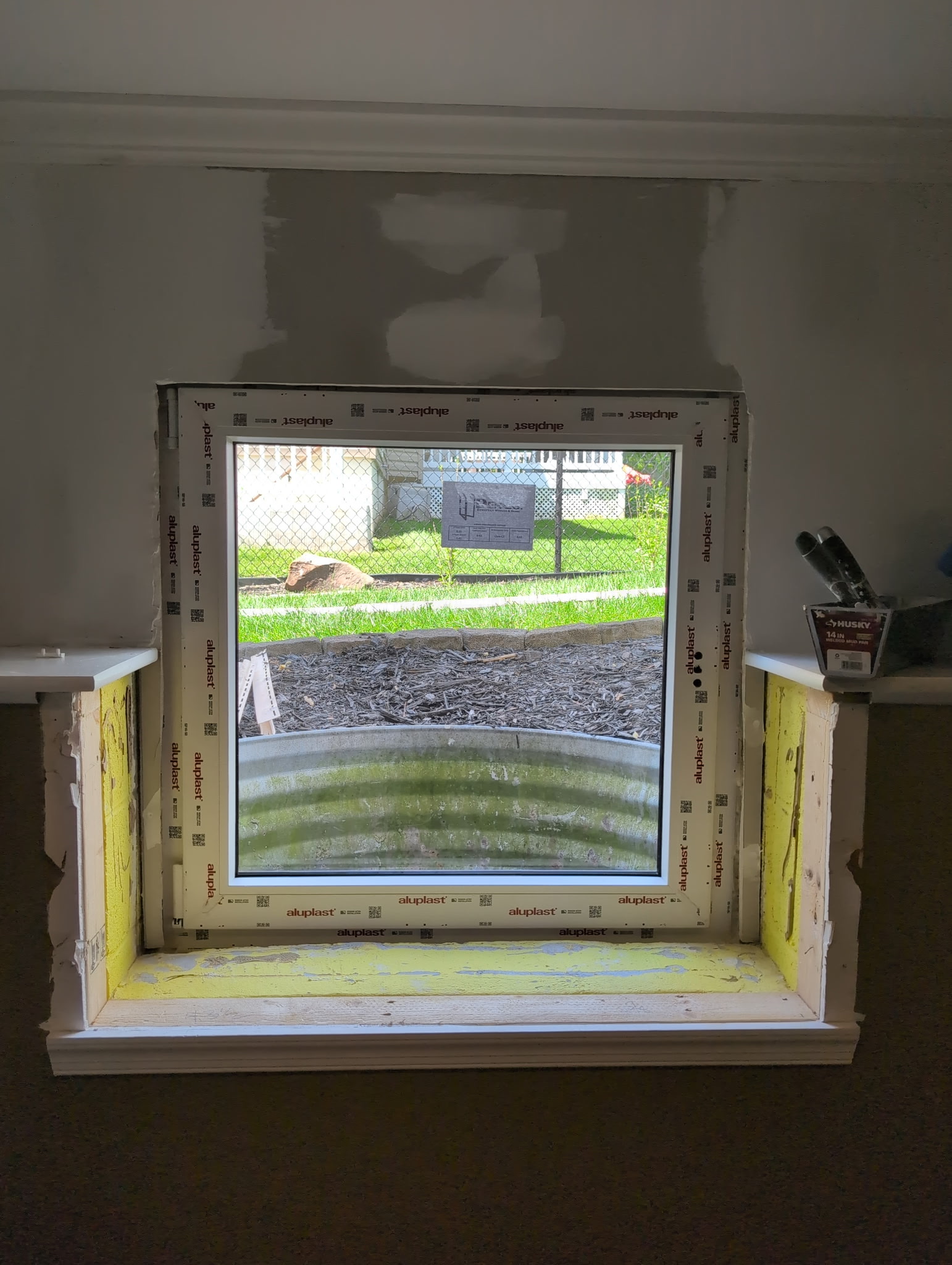 Egress window replacement completed in a Maryland basement