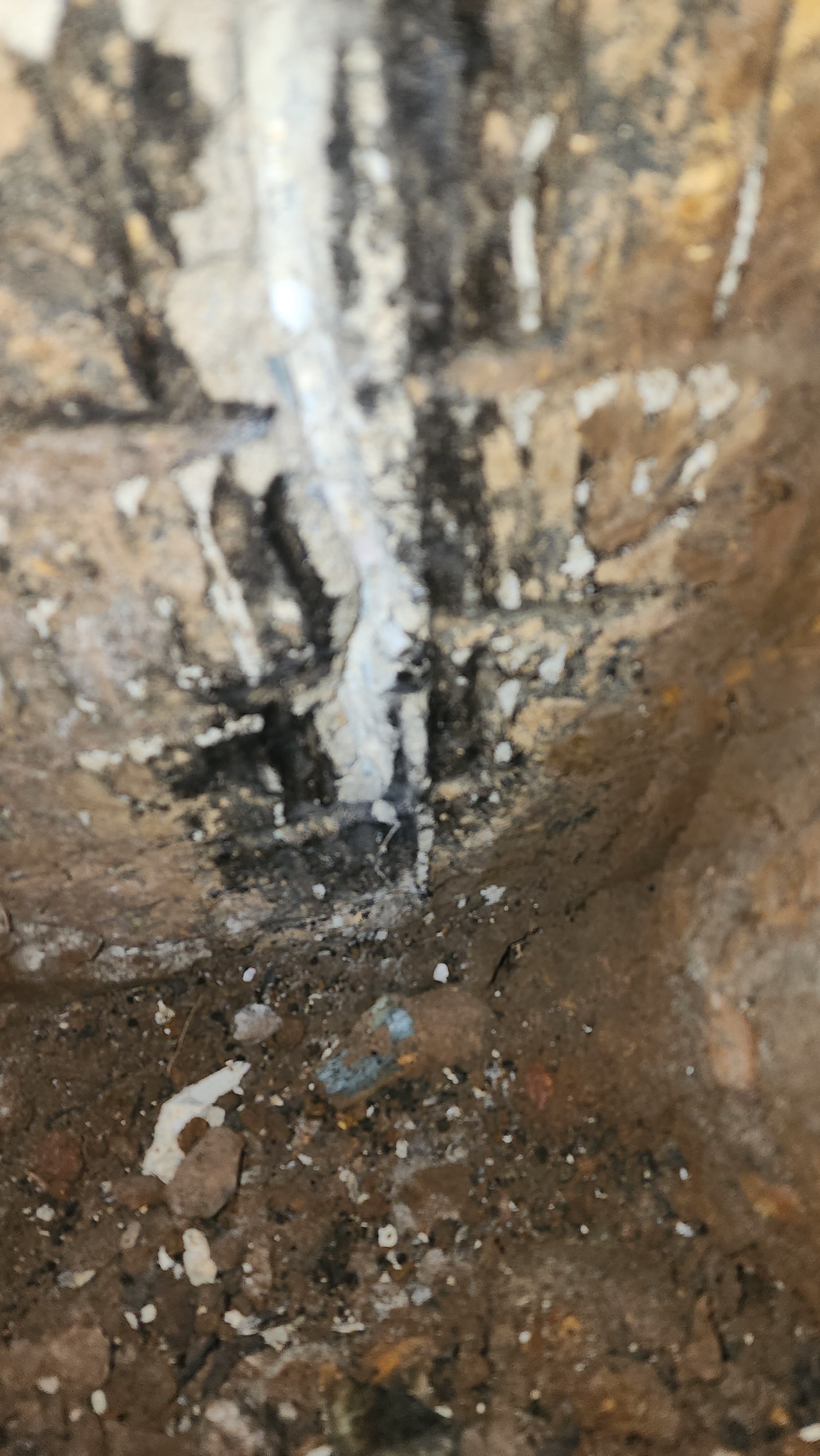 Structural crack in block foundation from slab movement and settlement