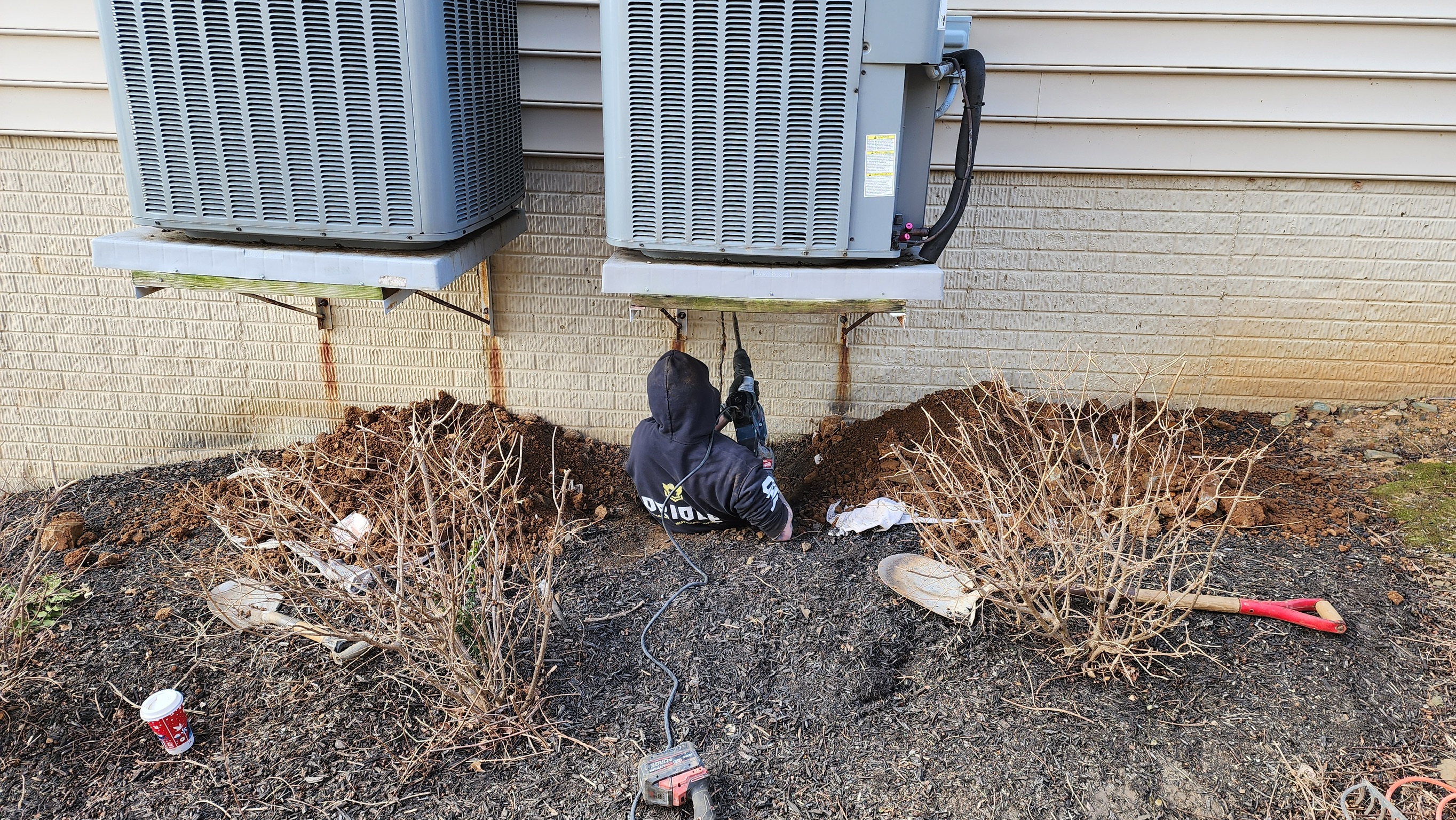 Foundation repair completed after a drywall crack diagnosis in a Maryland home