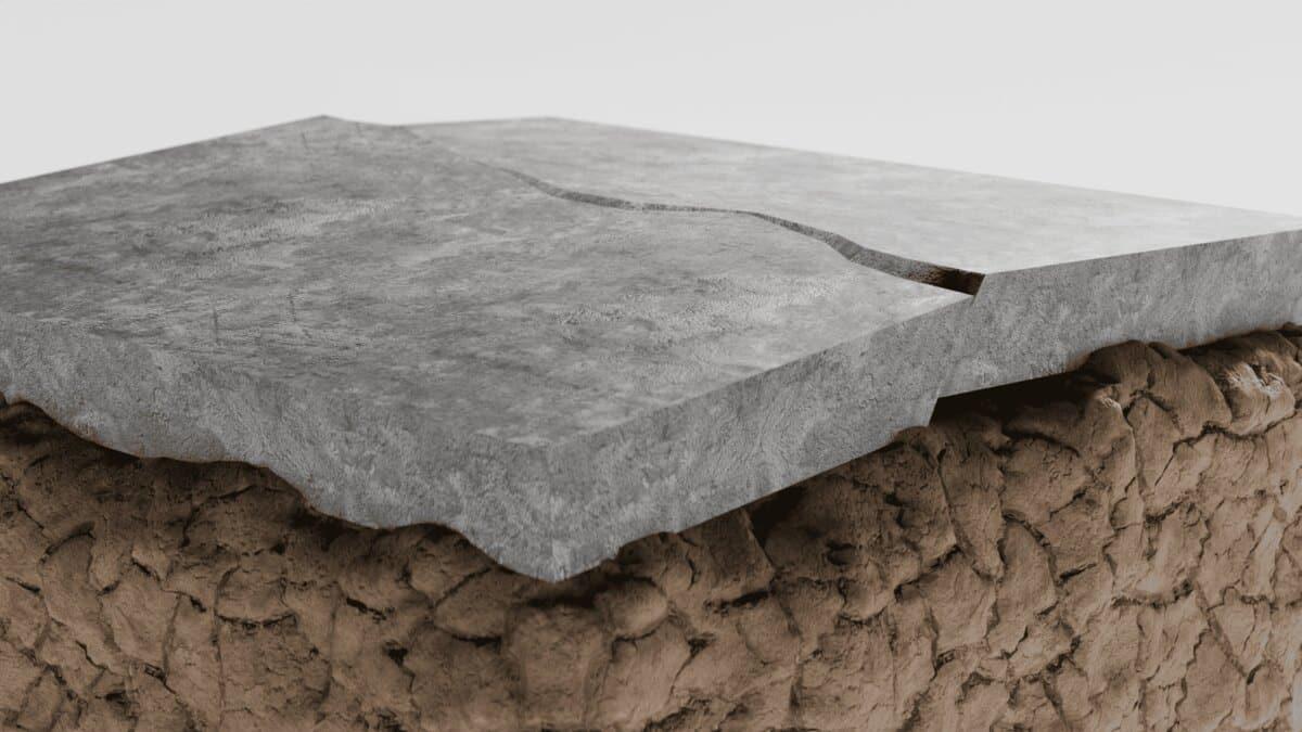 Quality Foundation Repair Austin showing cracked concrete foundation due to expansive soil and settlement.