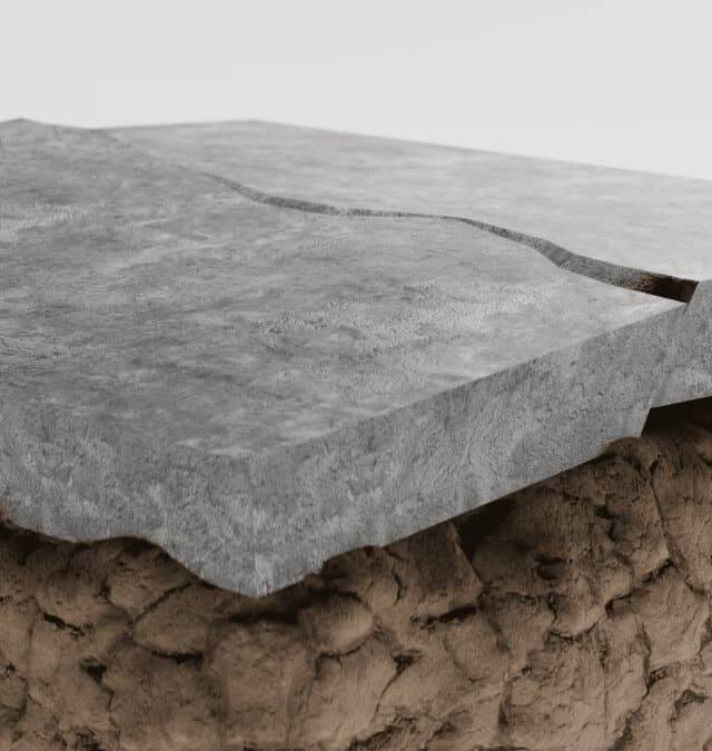 Quality Foundation Repair Austin showing cracked concrete foundation due to expansive soil and settlement.