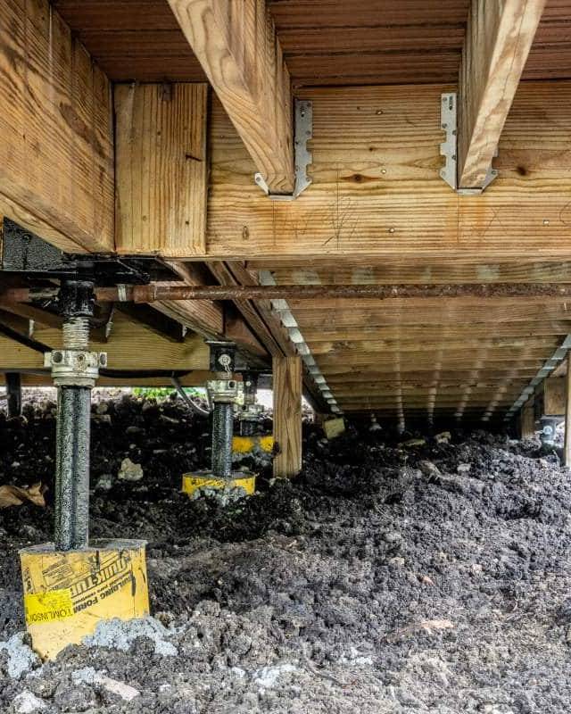 Quality Foundation Repair Austin Adjust-A-Piers installed for crawl space stabilization.